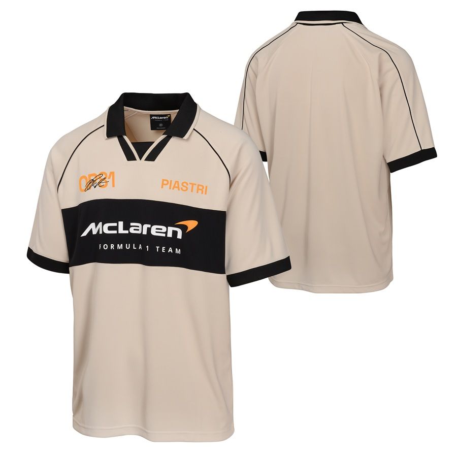 McLaren Mens Flying Fast Oscar Piastri Tee - Beige – Pit Stop Melbourne